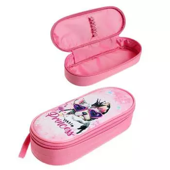 Пенал-футляр, 50 х 210 х 85 мм, мягкий, тканевый, Оникс, ПМК 22-20, Dog princess