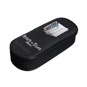 Пенал-футляр 90 х 220 х 50 мм, мягкий, текстильный, Hatber "Атака Титанов" чёрный NPk_59275