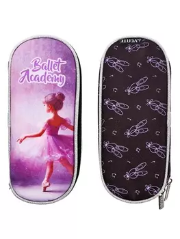 Пенал - футляр deVENTE Ballet Academy, 8021050 мм, мягкий, на молнии, 1 отделение, текстиль, чёрно-розовый