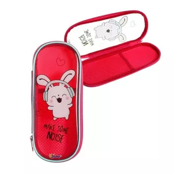 Пенал-футляр мягкий 90 х 220 х 25 мм, морозостойкий полимер/текстиль, с внутренним карманом, ПМК 35-84 "Зайка в наушниках"