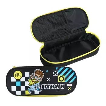 Пенал-футляр мягкий 90 х 220 х 90 мм, текстильный, Hatber "Влад А4" чёрный NPk_73264