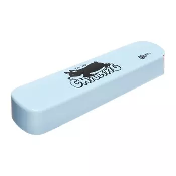 Пенал-футляр пластиковый 45 х 197 х 22 мм, Феникс "Собаки", для девочки, голубой