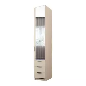 Пенал «Экон», 4005202300 мм, 3 ящика, полки, правый, зеркало, цвет дуб молочный