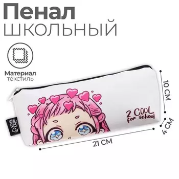 Пенал школьный, текстиль, 10214 см «Анимешка»
