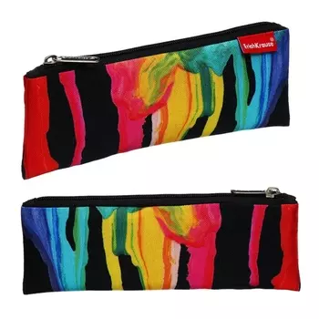 Пенал мягкий 1 отд. плоский 90*220 Erich Krause дев Color Drips чер/ раз 52509