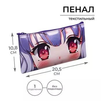 Пенал школьный, текстиль, плоский, 10.820.5 см «Аниме. Взгляд»