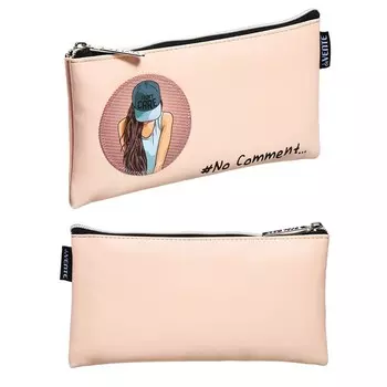 Пенал мягкий, 1 отделение, 110 х 205 мм, плоский, deVENTE, No Comment, искусственная кожа 7024437