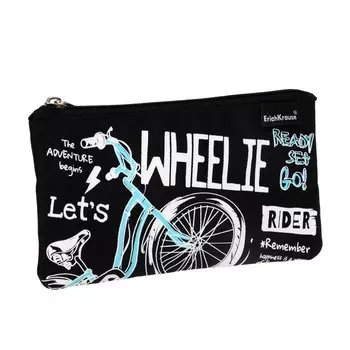 Пенал мягкий, 1 отделение, 120 х 220 мм, плоский, Erich Krause, Bicycle Rider, 57500