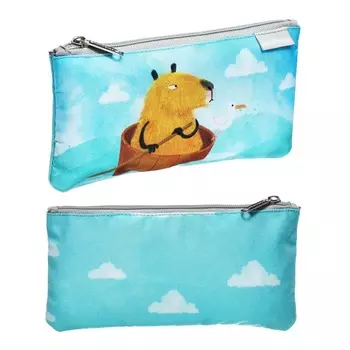 Пенал мягкий, 1 отделение, 120 х 220 мм, плоский, ErichKrause Capybara Travel, 60199