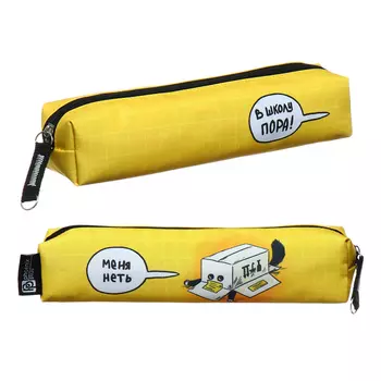 Пенал мягкий, 1 отделение, 45 х 200 х 40 мм, объёмный, микрофибра на ПВХ-основе, Феникс "Будни кота"