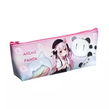Пенал мягкий, 1 отделение, 80 х 190(225) х 40 мм, объёмный, ПМО 32-20 "Аниме с пандами"