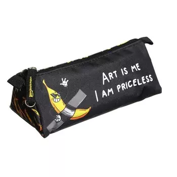 Пенал мягкий, 1 отделение, 85 х 200 х 65 мм, объёмный, Феникс "Арт-банан" чёрный/жёлтый 61899