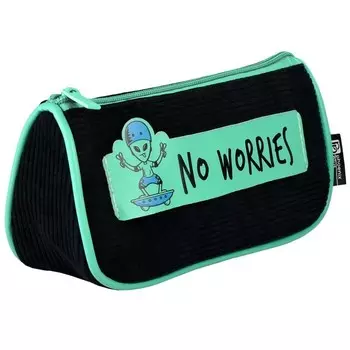 Пенал мягкий, 1 отделение, 85 х 220 х 55 мм, объёмный, Феникс "Инопланетянин" чёрный/зелёный 62082