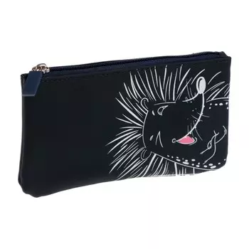 Пенал мягкий, 1 отделение, плоский, 100 х 200 мм, "Феникс. Ёж шутник", кожзам