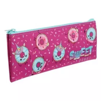 Пенал мягкий, 1 отделение, плоский 75 х 195 мм, «Оникс», ПМП 07-20, «Модные пончики»