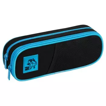 Пенал мягкий 2 отд. объем 80*220*50 Berlingo "Tea rex" унив чер/гол PM09060