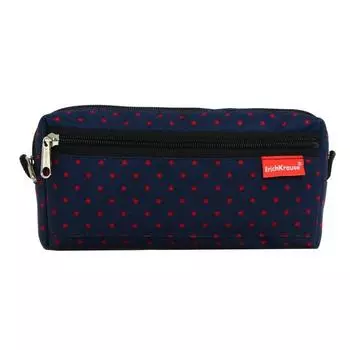 Пенал мягкий 2 отделения, 100 х 210 х 50 мм, Dots in Blue
