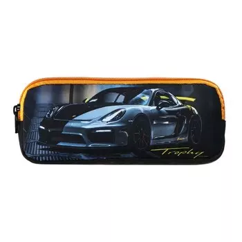 Пенал мягкий, 2 отделения, объёмный, 90 х 220 х 40 мм, Stavia "Ралли" серый 86217