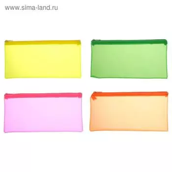 Пенал на молнии (225х115 мм) ErichKrause Matt Neon, мягкий, ПВХ, микс