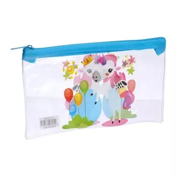 Пенал на молнии Calligrata «Единорожки», прозрачный, ПВХ, МИКС