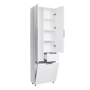 Пенал напольный Грация 60 с верхним ящиком В1 и Корзиной для белья Домино