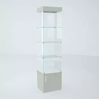 Пенал П54 ВД, 5204502150, ЛДСП, стекло, серый