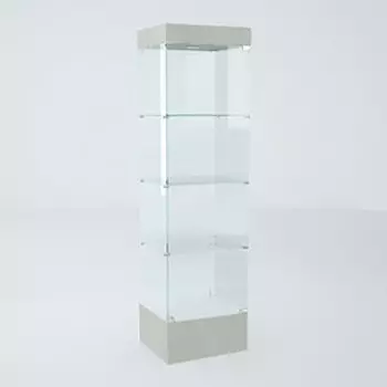 Пенал П 54 Н, 5204501900, ЛДСП, стекло, серый