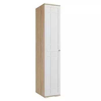 Пенал ПН-19 ДВП/ДВП РИВЬЕРА 400х570х2100 фасады ПВХ Белый/корпус Дуб Сонома