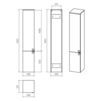 Пенал Сахара - 30 белый левый