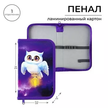 Пенал школьный 1 секция 190115 лам.карт ПО-02 «Совушка»