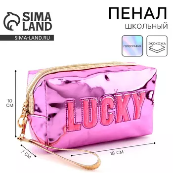 Пенал школьный, искусственная кожа, Lucky, 18107 см