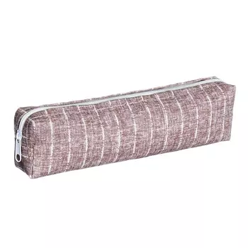 Пенал школьный джинсовый на молнии Calligrata, коричневый