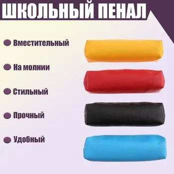 Пенал школьный "Классика" на молнии (под кожзам) МИКС