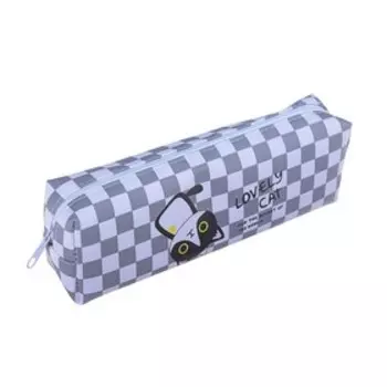 Пенал школьный "Кот" на молнии, МИКС