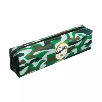 Пенал школьный "Миллитари", на молнии, зеленый