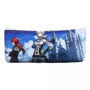 Пенал школьный на молнии Calligrata «Аниме», с принтом, синий