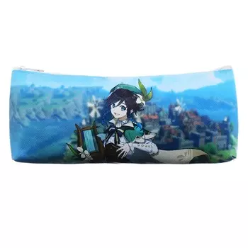 Пенал школьный на молнии Calligrata «Аниме», с рисунком, голубой