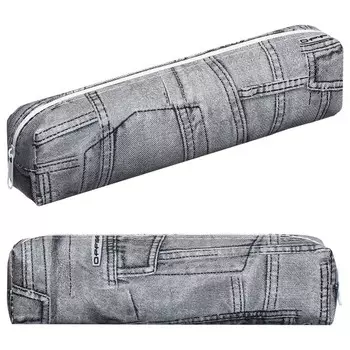 Пенал школьный на молнии "Джинса" Calligrata, серый