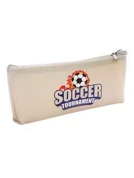 Пенал школьный на молнии Футбол Серый