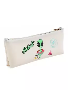 Пенал школьный на молнии Инопланетянин Серый