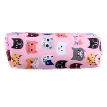 Пенал школьный на молнии "Кошки", МИКС