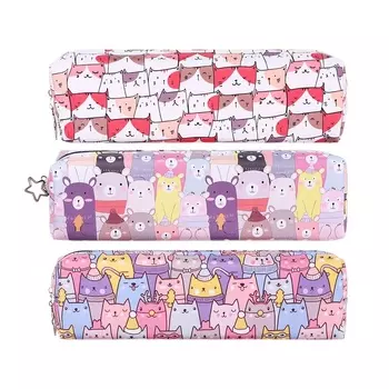 Пенал школьный Calligrata «Кошки», на молнии, 1 отделение, МИКС