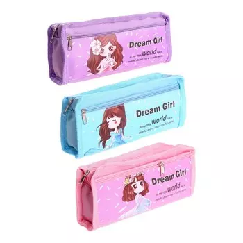 Пенал школьный на молнии МИКС 2 отделения Анимэ