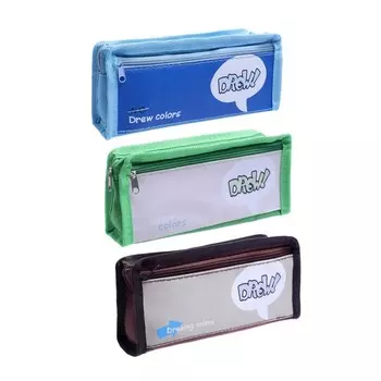 Пенал школьный на молнии "DREW", 2 отделения, МИКС