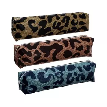 Пенал школьный на молнии "Леопард", МИКС