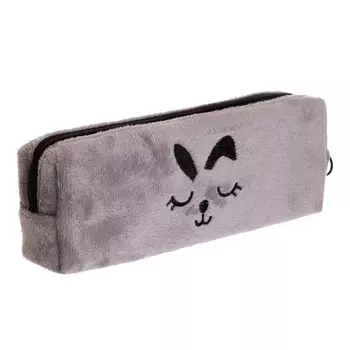 Пенал школьный на молнии "Мордочка", МИКС