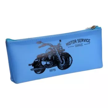 Пенал школьный на молнии "Мотоцикл", МИКС