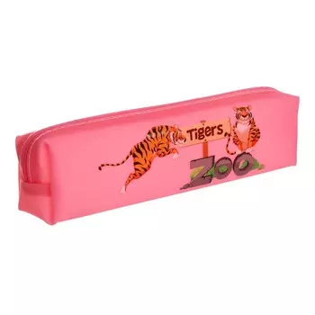 Пенал школьный Calligrata «Зоопарк», на молнии, 1 отделение, с рисунком, МИКС