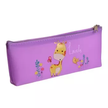 Пенал школьный на молнии "Зверушки", МИКС