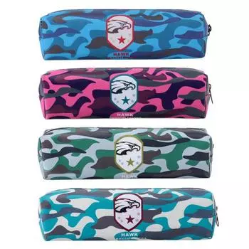 Пенал школьный на молнии "Милитари", МИКС